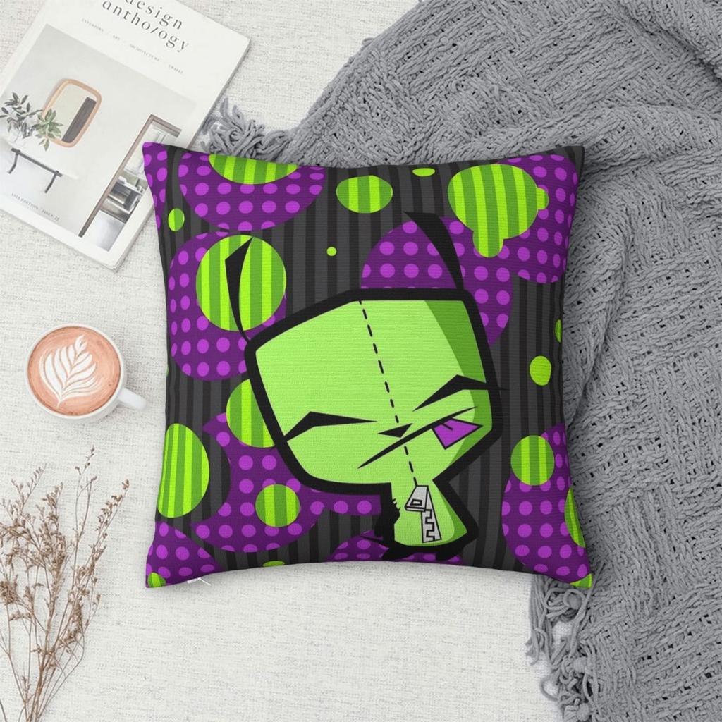 Счастливый Gir Invaders Zims Наволочка для декоративной подушки Полиэстер Декоративная подушка Креативная наволочка