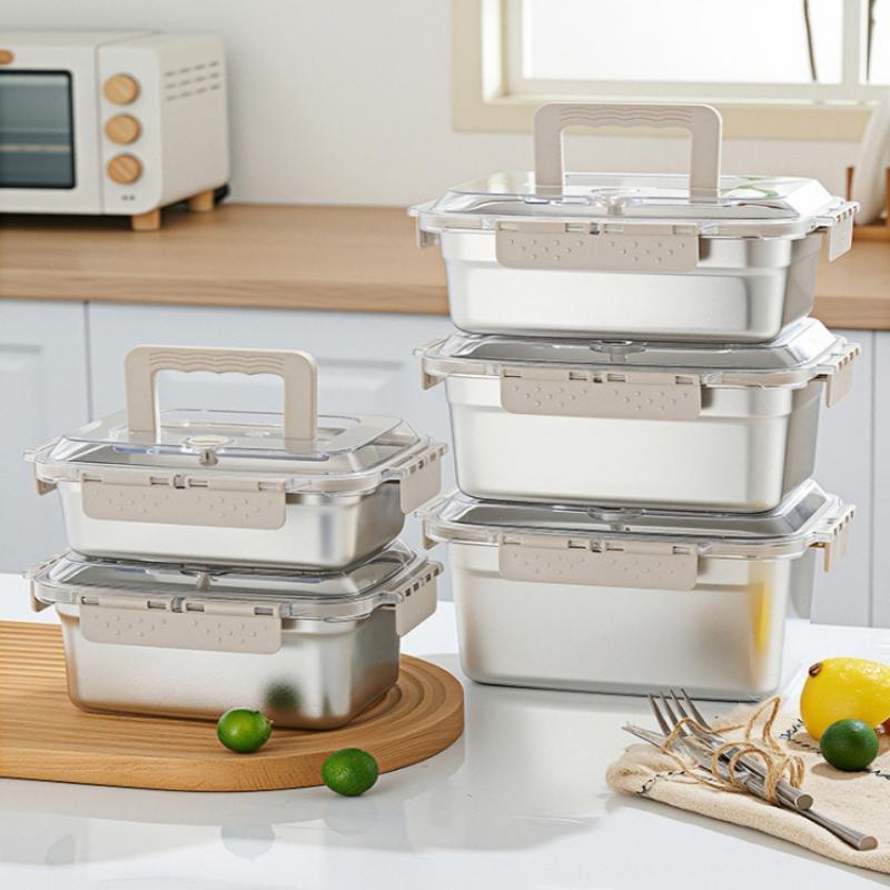 Leakproof Stainless Steel Bento Box Large Capacity Microwave Safe Portable Lunch Box Food Storage Container