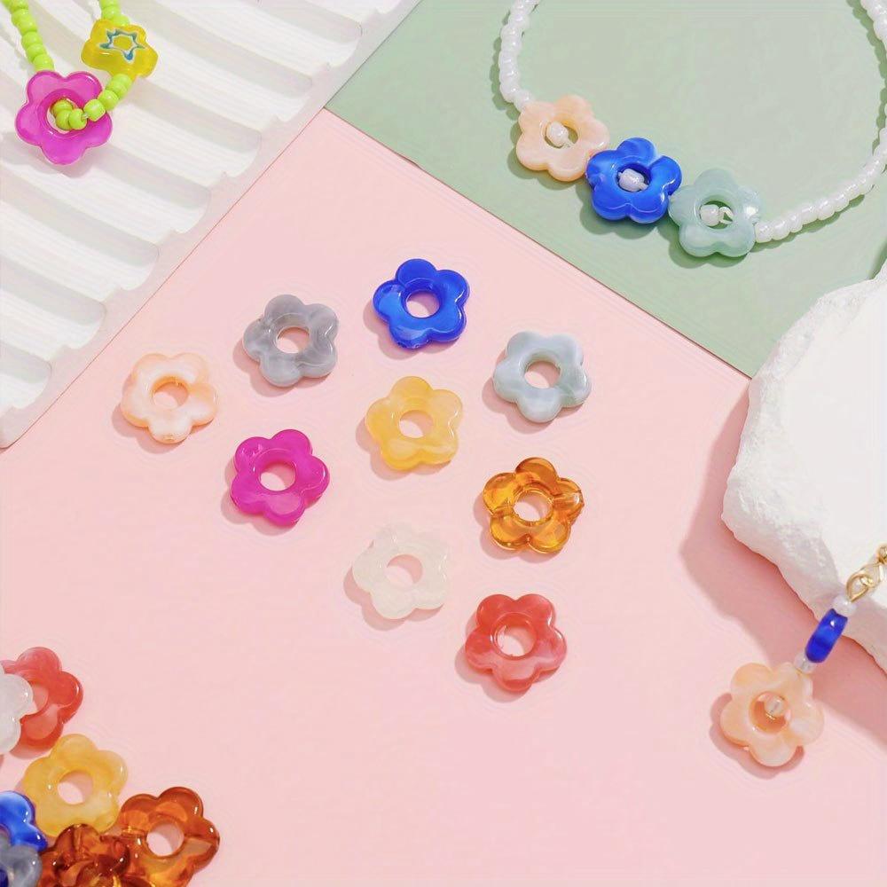 20/40/60 шт. Акриловые бусины в форме цветка, полые бусины в форме цветка, разделенные бусины, объемные, для самостоятельного изготовления, цветные, для ожерелья, сережек, браслетов, ювелирных изделий