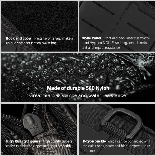 TACTICAL GEEK Block E2.0 EDC Compact Waist Pocket Pouch, Small Pocket Organizer with DIY Patch Area, Multi-Purpose Molle Tool Pouch for Multi-Tools, N