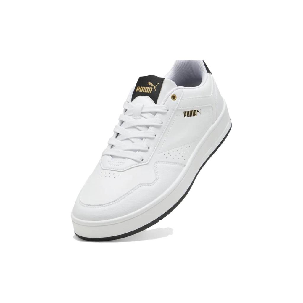 Puma Court Classic White Black Gold Unisex Sneakers 395018-07