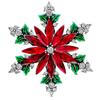 New Silver Color Snowflake Pin Christmas Red and Green Brooches for Women Vintage Accessories Party Decorations