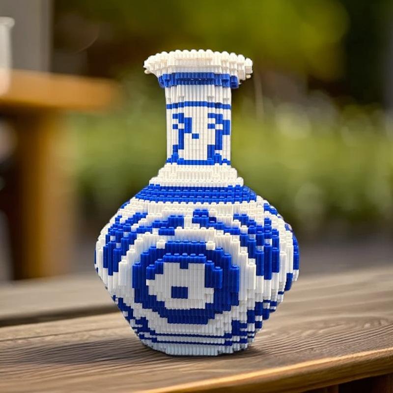28 см Креативная DIY Ваза-Пазл из Сине-Белого Фарфора в Китайском Стиле Строительный Блок Обучающая Игрушка для Мальчика, идеально подходит для
