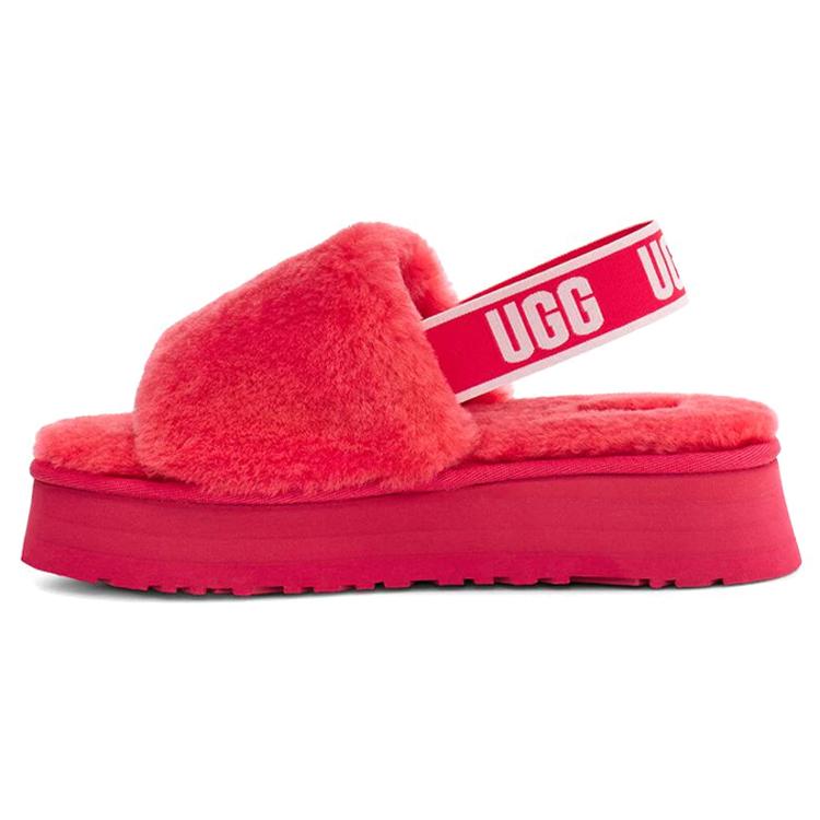 UGG DISCO Shearling Stylish Sandal Women's Hibiscus Pink 1112258-HSPK