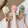 Fashion Comemore Summer Women's Flowers Flat Slippers Fashion Open Toe Light Flip Flops for Women Slides Outdoor Women's Beach Shoe