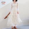 Sino Fu De 100% Шелковое платье-трапеция с V-образным вырезом и длинными рукавами