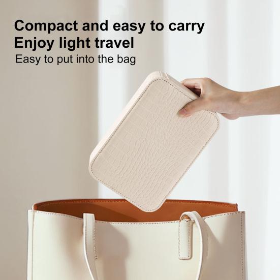 Ящик для хранения косметики со светодиодной подсветкой. Зеркало. Регулируемое 3 режима освещения. Перезаряжаемый с несколькими отделениями. Футляр для ювелирных изделий. Органайзер для макияжа на открытом воздухе.