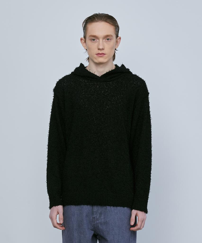 KNITTED Tail Hoodie Knit Black