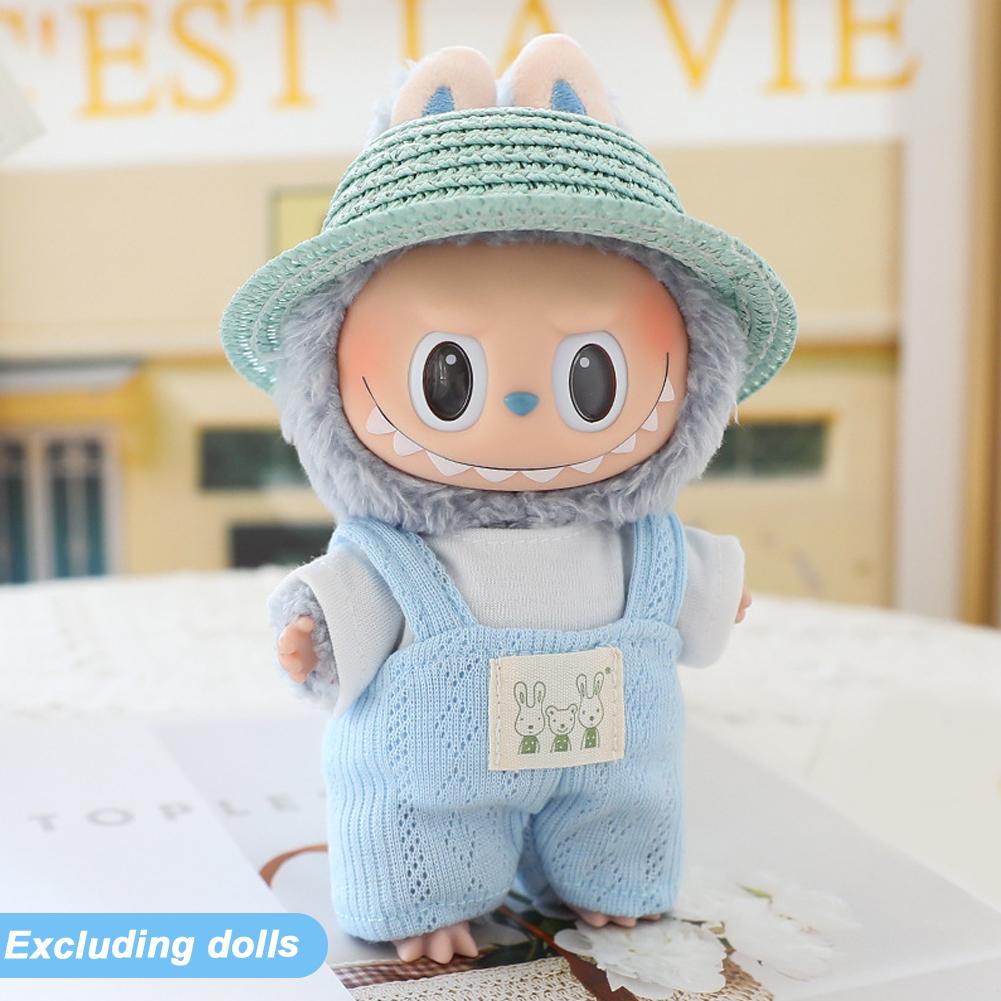 For 17cm Labubu Doll Clothes Fashion Dress Overalls Doll Clothes Color Match Hoodies Dolls Accessories Cute Decoration Little Clothes