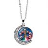2026 USA-Canada-Mexico World Cup Rotating Moon Pendant Necklace Fashion Women Trendy Statement Chain Gift