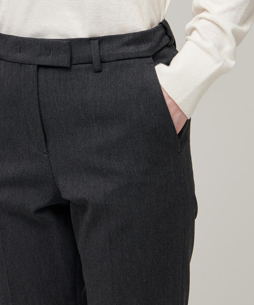 MUSINSA STANDARD WOMAN Женские плотные прямые брюки с подкладкой из флиса, узкие, с потайной эластичной талией [Угольно-серый]