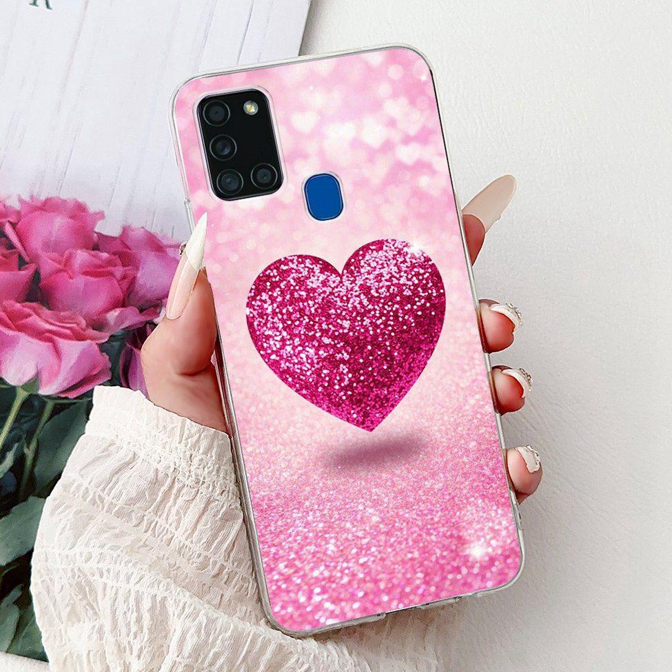 Для Samsung A21s Чехол Прозрачный Модный Роскошный Милый Расписная Задняя Крышка Для Samsung Galaxy A21s Чехол для Телефона A217F A217M A217N
