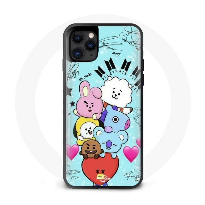 Coque pour Iphone 12 Pro BTS BT21 Van Tata Chimmy Cooky Rj Koya Shooky Et Mang