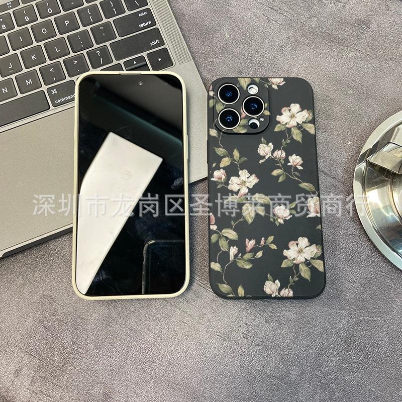 Белая камелия для чехла на телефон iPhone15 14PROMAX полноразмерный 13 противоударный 16/15 защитный чехол 17