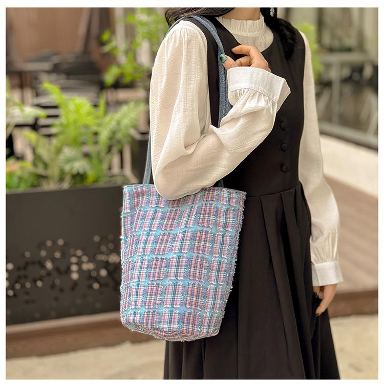 Портативная джинсовая сумка-ведро женская сумка для обеда с вышивкой уличная сумка через плечо большая сумка