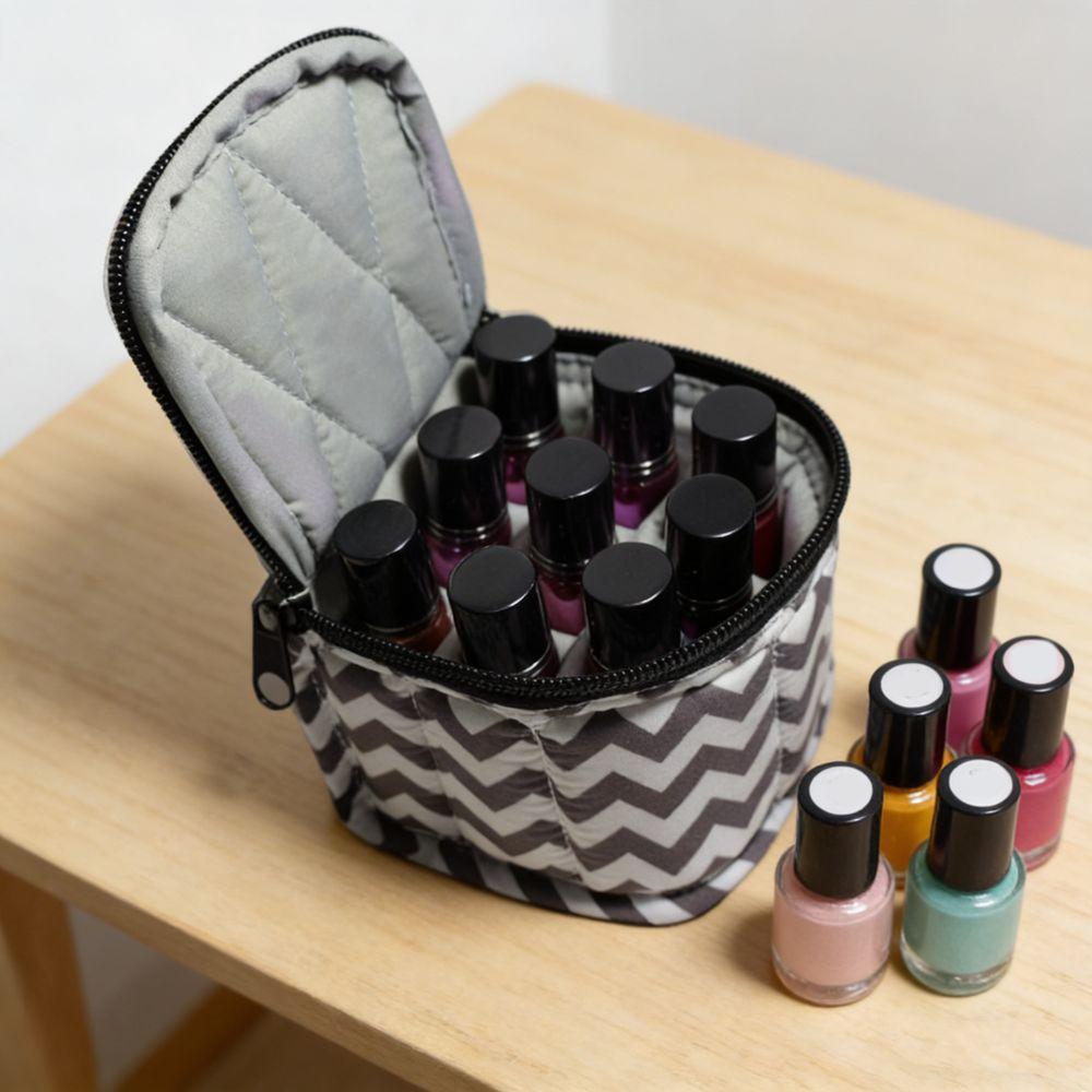 Portable 9 Compartments Essential Oil Bag 15ML Capacity with Handle Nail Polish Storage Bag Shockproof Essential Oils Organizer
