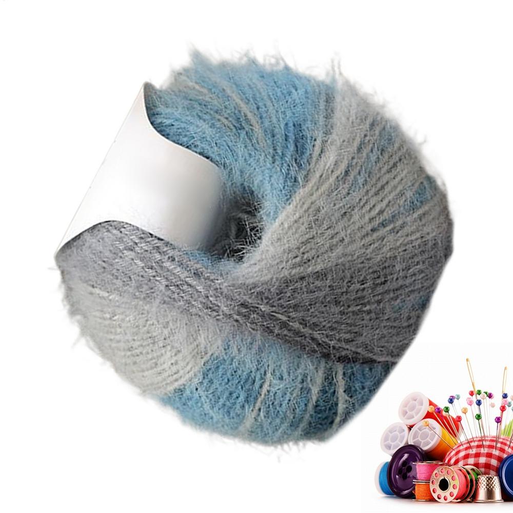 Пряжа для вязания крючком Шерсть Акрил Смесовая Градиентная нить 2 X 100г Длинный ворс Пряжа для вязания крючком для начинающих Для хобби Квилтинговые проекты