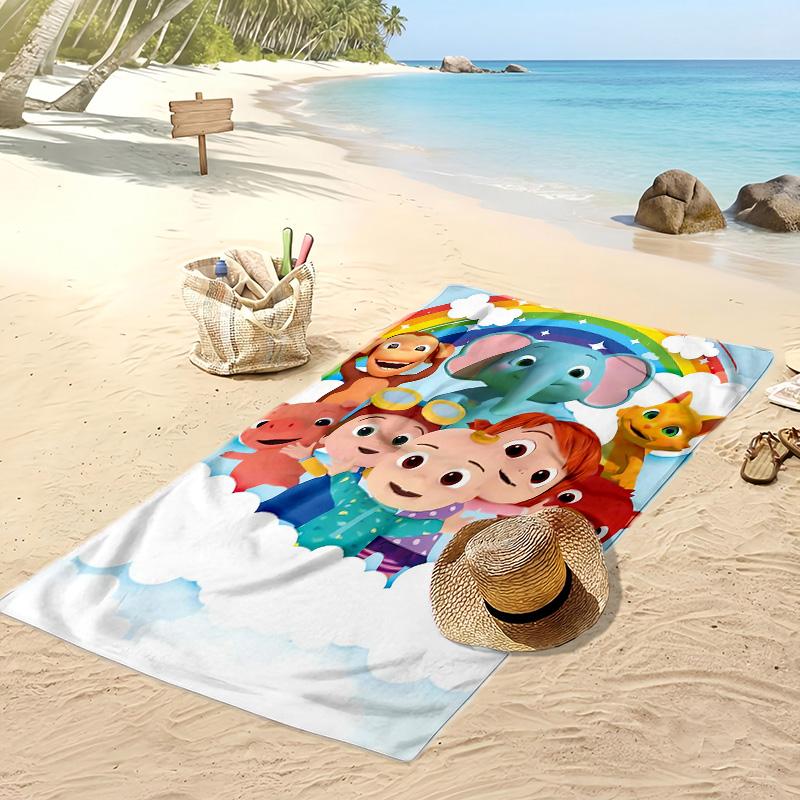 Cocomelon cartoon Beach Towel, Soft Absorbent Quick‑Dry Towel for Beach Pool Swimming Travel Home