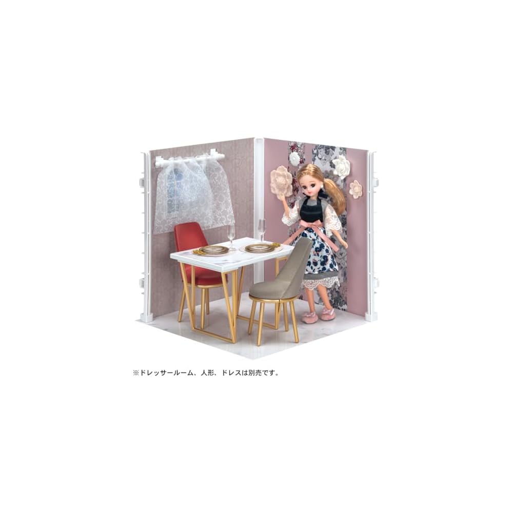 Takara Tomy Licca-chan LF-09 Dining Table Set Interior Coordination Toy for Pretend Play Ages 3 and Up