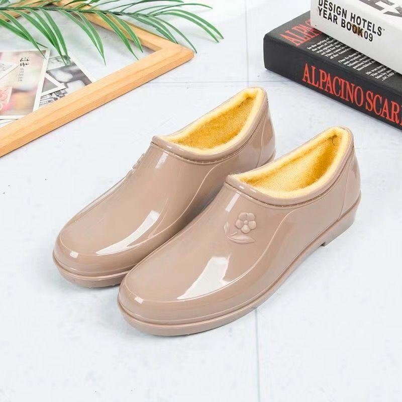 New Shallow Mouth Four-season Rain Shoes Women's Short Tube Non-slip Waterproof Shoes Low-top Work Rubber Shoes
