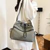 Large Capacity Nylon Drawstring Pleated Shoulder Bag Women's Crossbody Bag Tote Bag