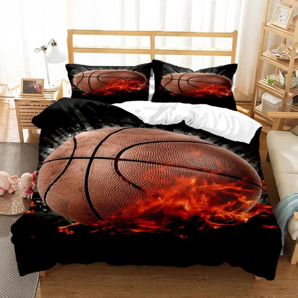 3D Printed Basketball Bedding Set Basketball Duvet Cover Double Twin Full Queen King Adult Kids Bedclothes Quilt Cover