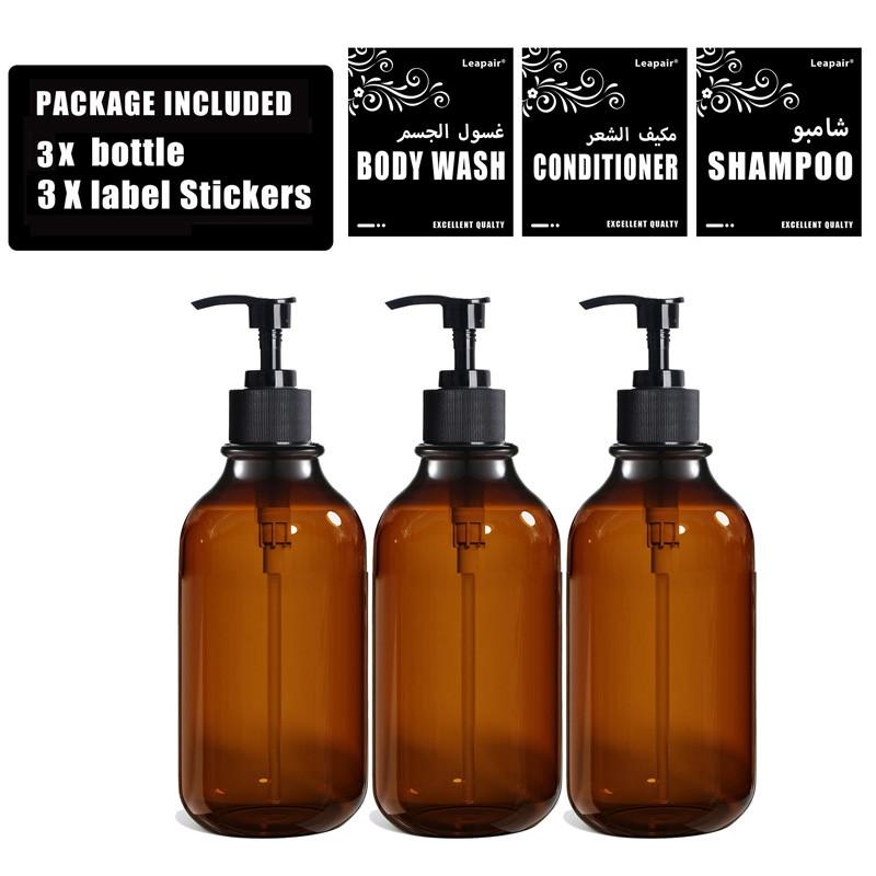 Дозатор для мыла 500 мл, флакон для лосьона, многоразовый флакон с этикетками, настенный держатель для шампуня/кондиционера/геля для душа