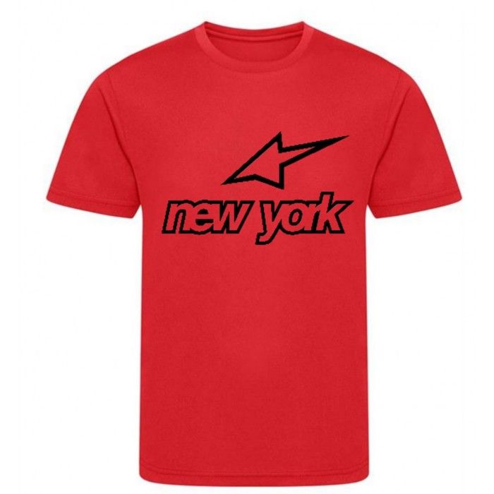 T-shirt imprimé New York étoile rouge - Rouge