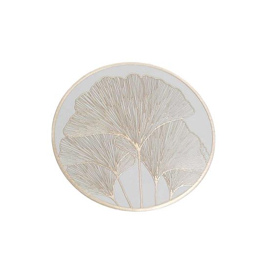 Круглый термостойкий коврик для столовых приборов с дизайном листьев гинкго, золотой, серебряный защитный коврик для стола, противоожоговой изолированный коврик для тарелок для домашней столовой, свадебной кухни