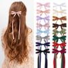 Fashion Long Ribbon Bow Headband Long Tassel Hair Clip Women's Hair Accessories Girls Party Headwear Side Clips