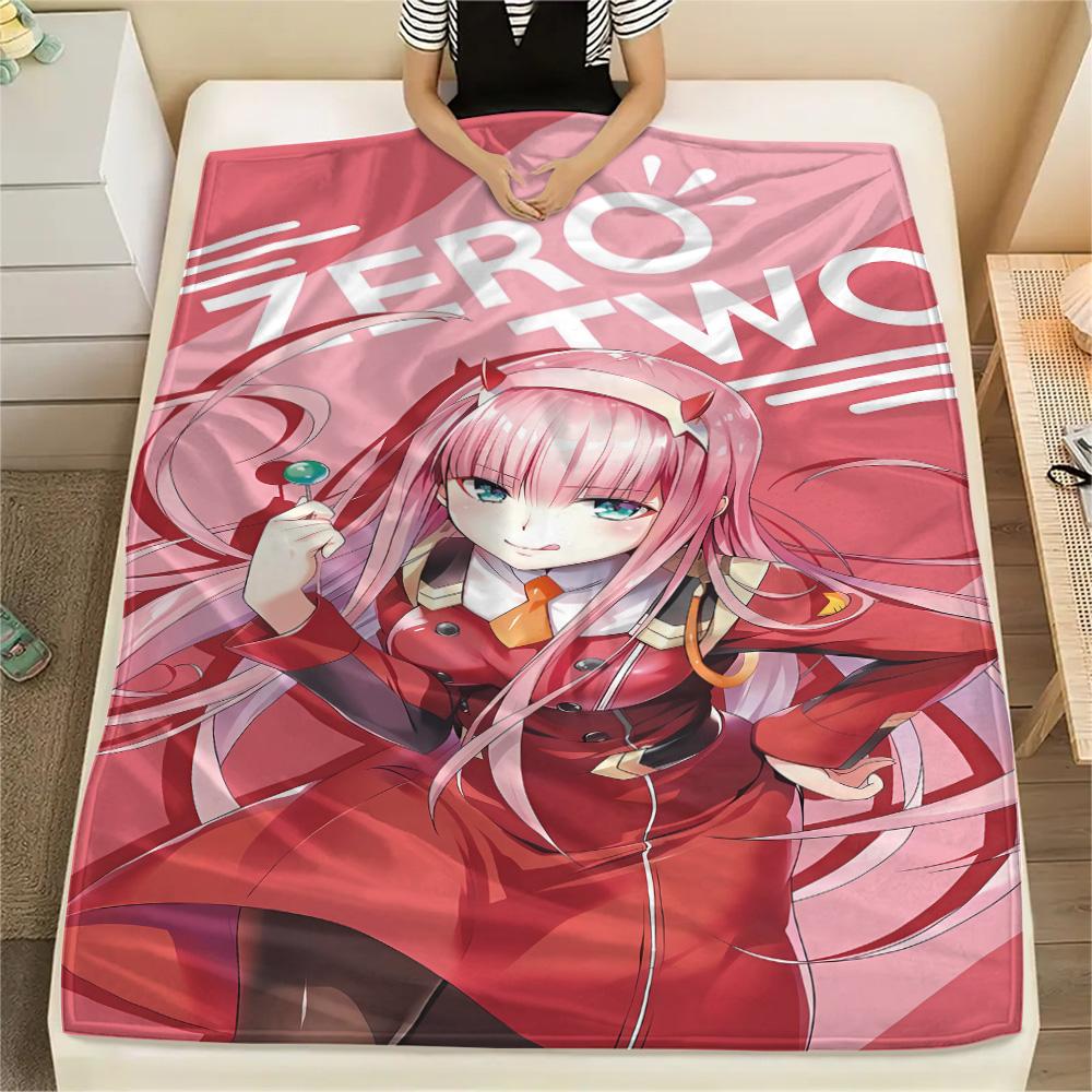 1PC Franxx Patterned Flannel Blanket Suitable For All Seasons For Home Decor Warmth And Comfort Gifts Holiday Present