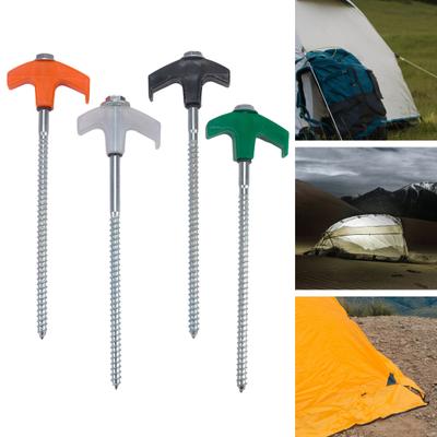 Вкручиваемый колышек для палатки, светящийся в темноте, сверхпрочный, для улицы, сада, двора, патио, газона, кемпинга, тент, навес, ветрозащитный, с резьбой, грунтовый штырь, колышек для палатки