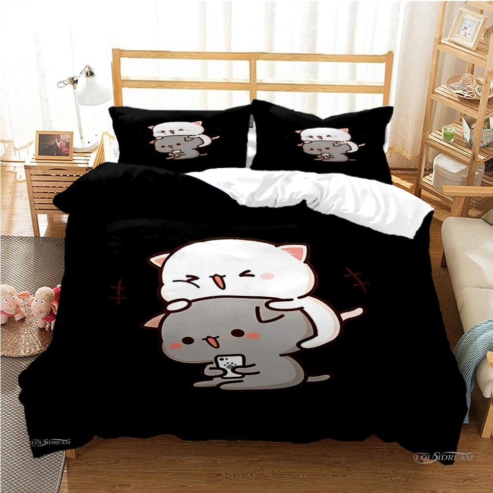 Cute Bubu Dudu Cartoon Bear Panda Duvet Cover Kawaii Bedding Sets Soft Quilt Cover and Pillowcases Single_Double_Queen_King Kid