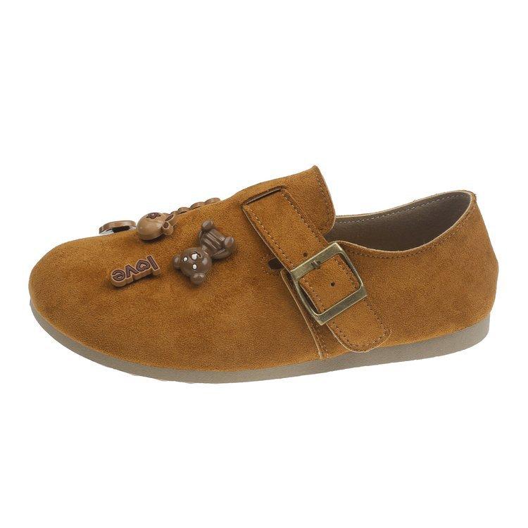 Ретро мягкие внешние Birkenstocks, осенние повседневные нескользящие милые мультяшные однотонные туфли на плоской подошве