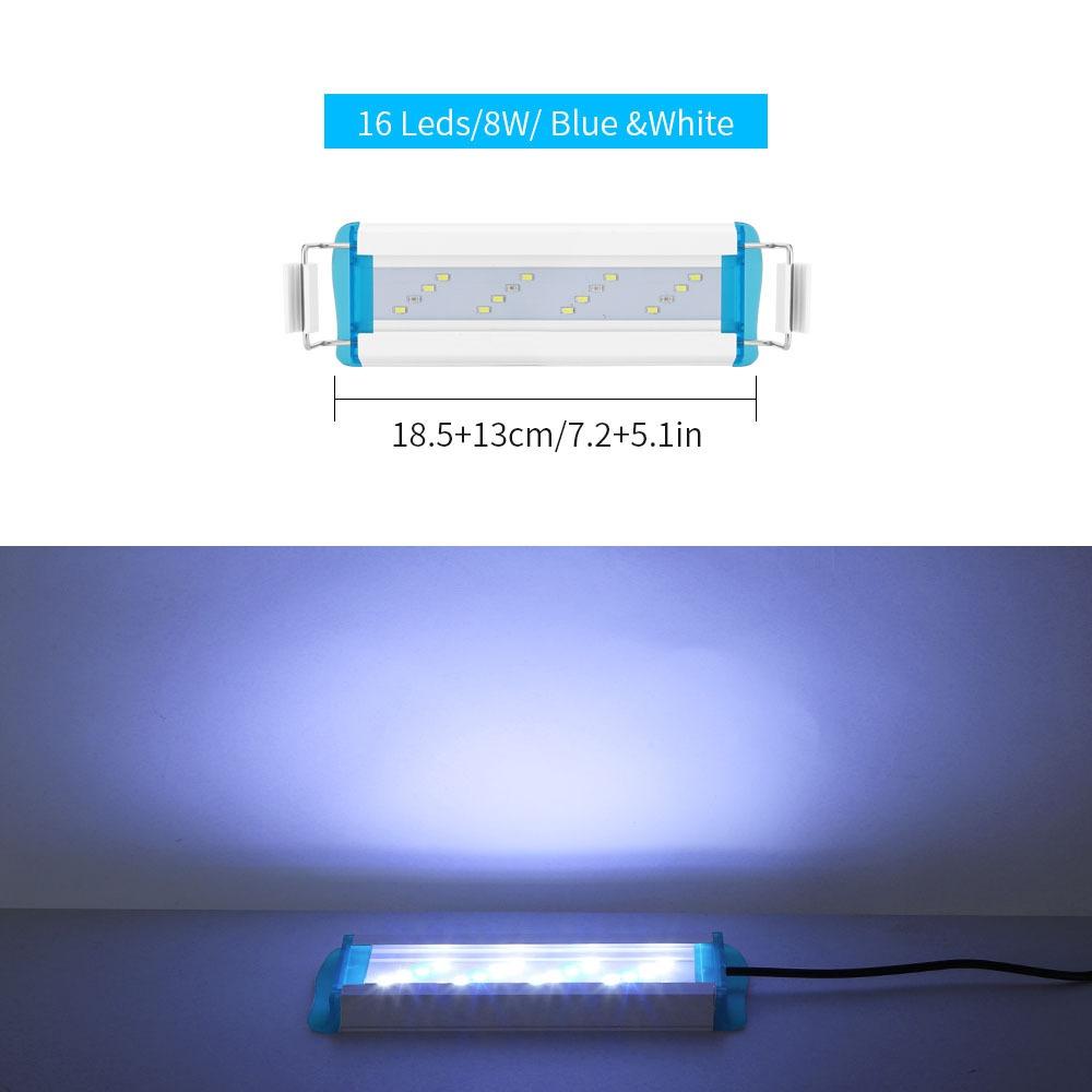 Супертонкий светодиодный светильник для аквариума, светильник для водных растений, 18-75 см, расширяемый водонепроницаемый зажим на лампе для аквариума
