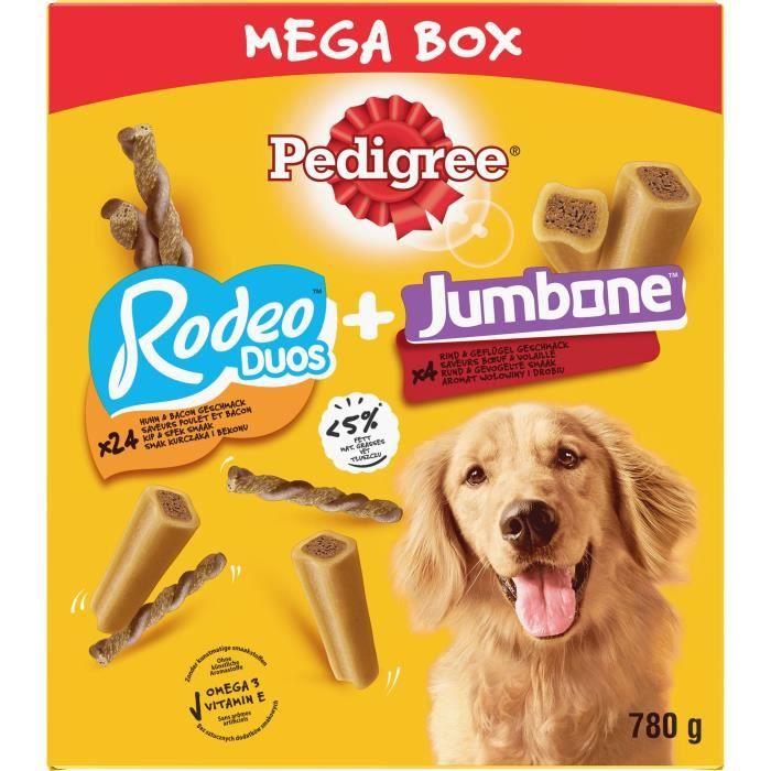 PEDIGREE Mega box mix récompenses rodeo et jumbone - Pour chien - 780 g