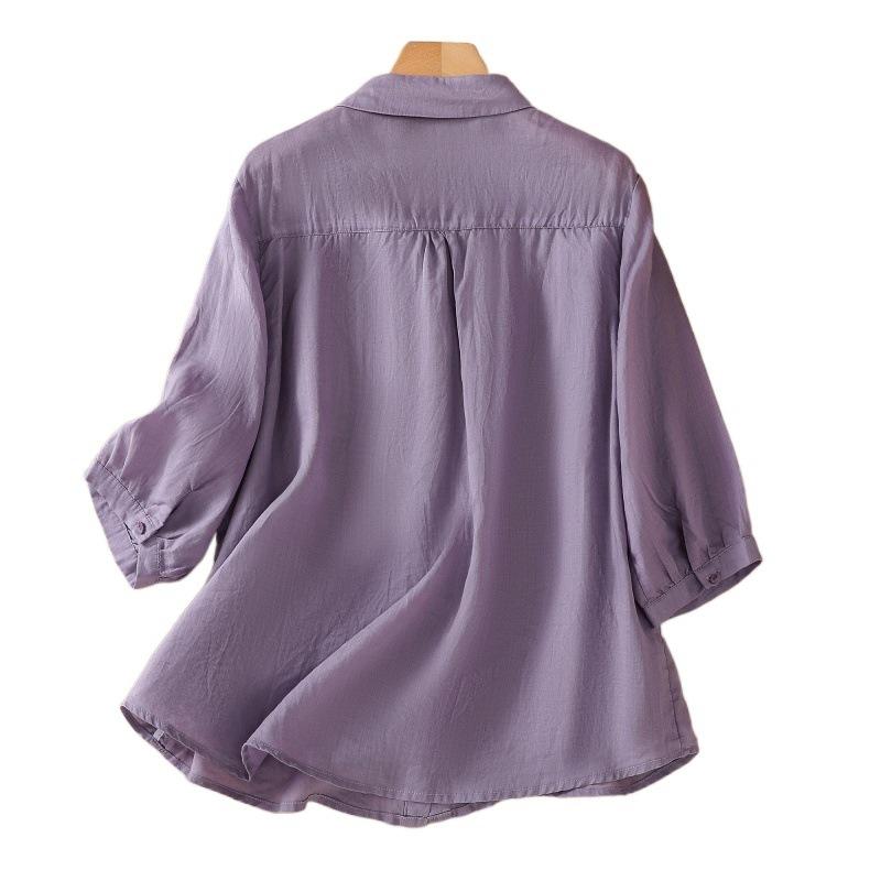 Летняя литература свободная однотонная рубашка с вышитым цветочным узором и короткими рукавами женская рубашка верх блузки и рубашки