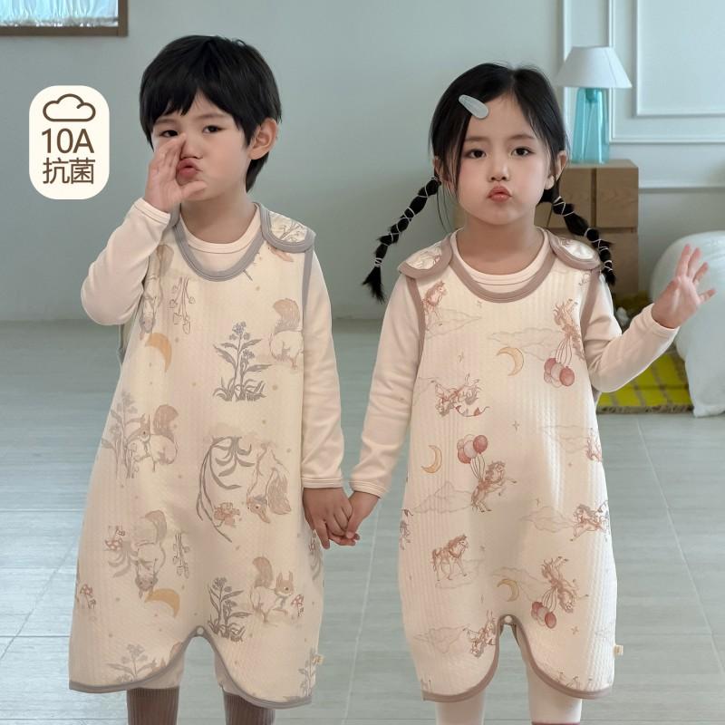 Baby Sleep Sack With Belly Protection Lightweight Cotton Blend Sleeveless Romper Toddlers 3-8 Years Fall Winter