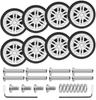 PLEAVIT Suitcase Double Caster Replacement Wheels, Quiet, 360-Degree Rotation, Travel Bag Repair Parts, Easy DIY Repair, 60mm Diameter, Set of 8