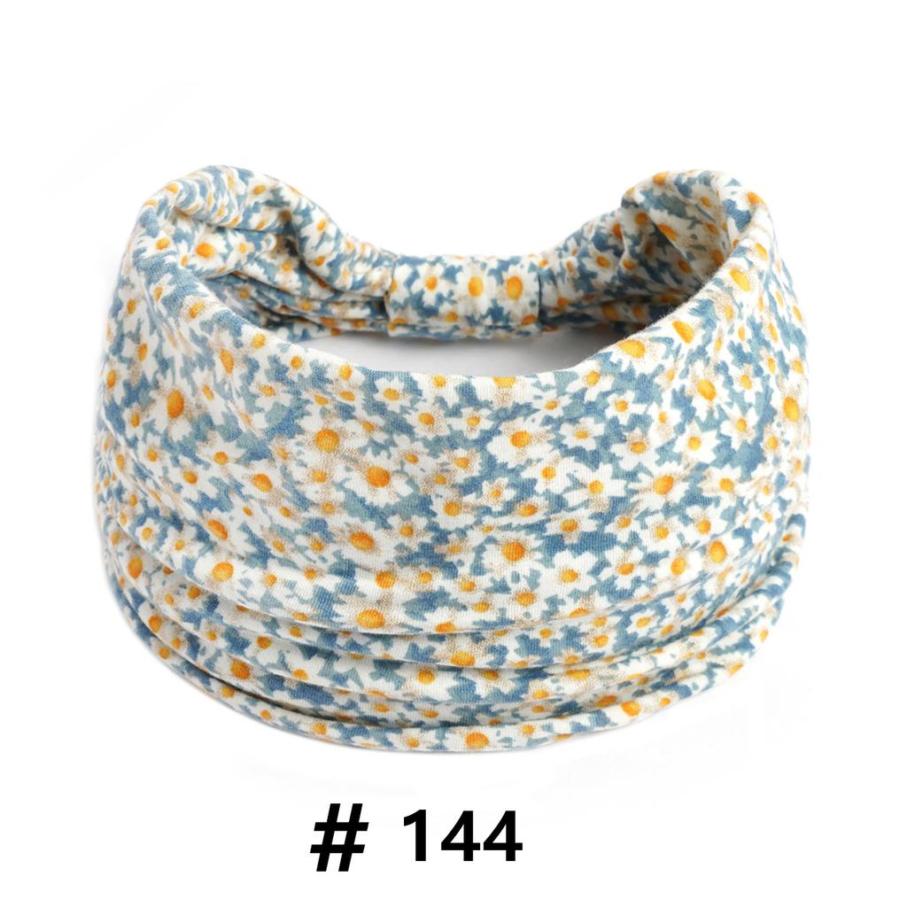 Бохо повязки на голову для женщин Хлопковые широкие повязки на голову Эластичная повязка для волос Нескользящая для тренировок Йоги Бега Тюрбан Головной убор Аксессуары для волос