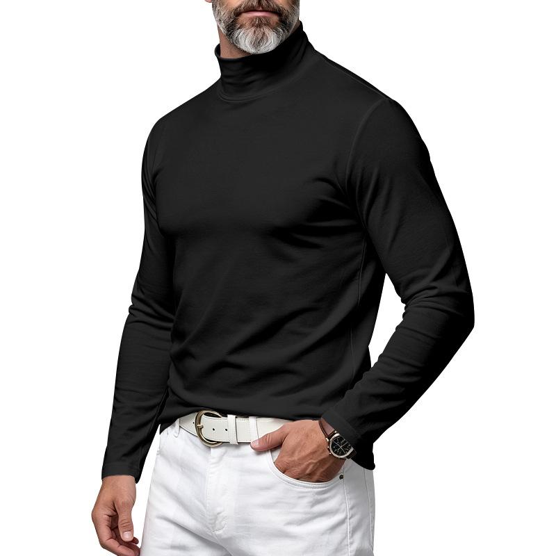 Men S Autumn Winter Slim Fit Half Mock Neck Long Sleeve T Shirt