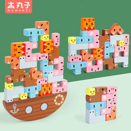 Toyto Animal Tetris Jenga Board Game Animal Block Stacking Balance Play, Popular Korean Game