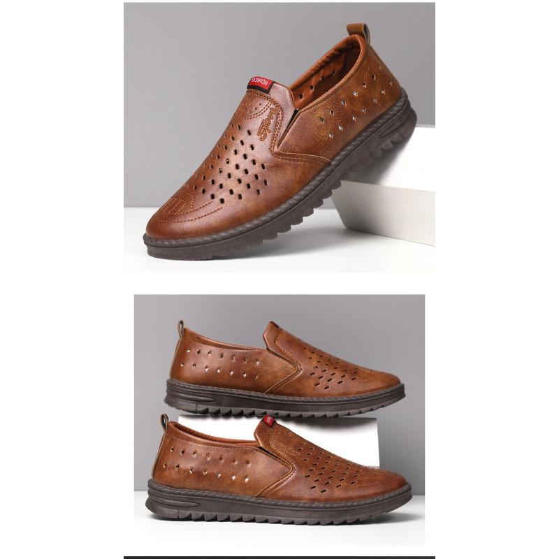 Новые мужские кожаные туфли в стиле business casual 2026 года, стильные дышащие кроссовки на мягкой подошве, модные для мужчин