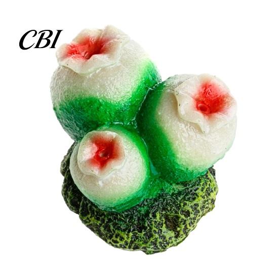 Dynamic Waterscape Aquarium Decor Bubbler Shell, Resin Volcano Coral Air Pump Bubbler, 3D Underwater Landscape Fish Tank Decoration for Shrimp
