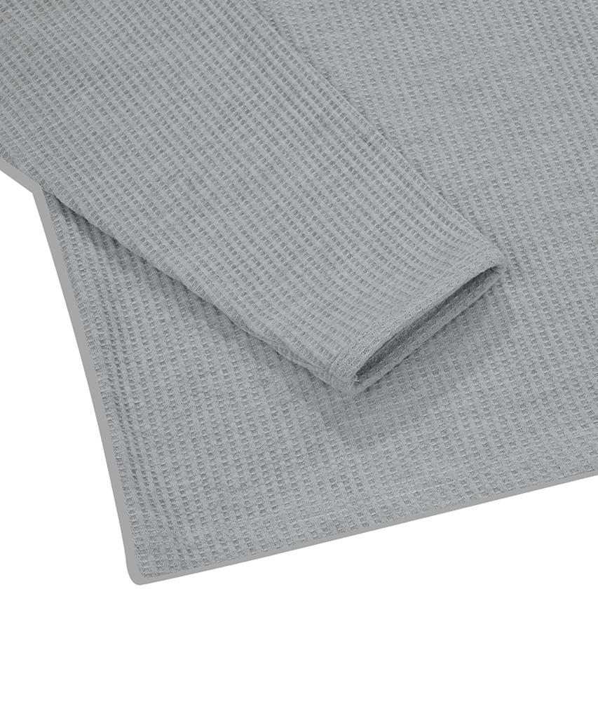 ESCAPEFROM Essentials Waffle Boat Neck Long Sleeve Grey