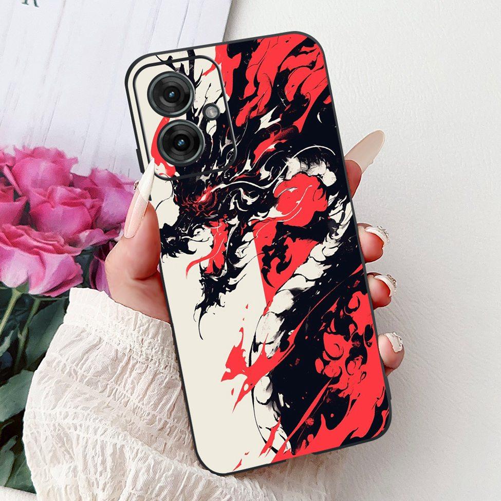 For Motorola Moto G55 Case Silicone Cute Cat Fashion Flowers Cool Painted Cover For Motorola G55 Moto G55 Phone Case XT2435-2