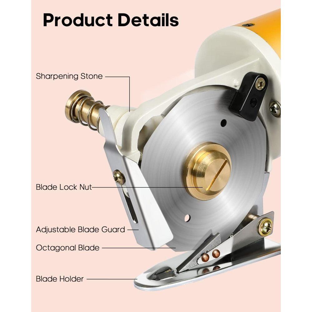 Электрический ротационный резак для ткани, Электрический ротационный резак для тканевой ткани, Восьмиугольный нож, вращающиеся ножницы для многослойной ткани, кожи, шерсти
