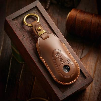 [2012-Benz] Чехол для ключа автомобиля из натуральной коровьей кожи ручной работы брелок ACES GLA GLC GLC GLE GLB Класс C