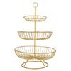 Бытовая Гостиная Современная 3-х уровневая тарелка для фруктов Корзина для хранения поднос Посуда Золото