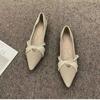 Pointed Single Shoes Women's Black Shallow Mouth Flat Shoes New Spring and Autumn Temperament Soft Sole Womens Shoes